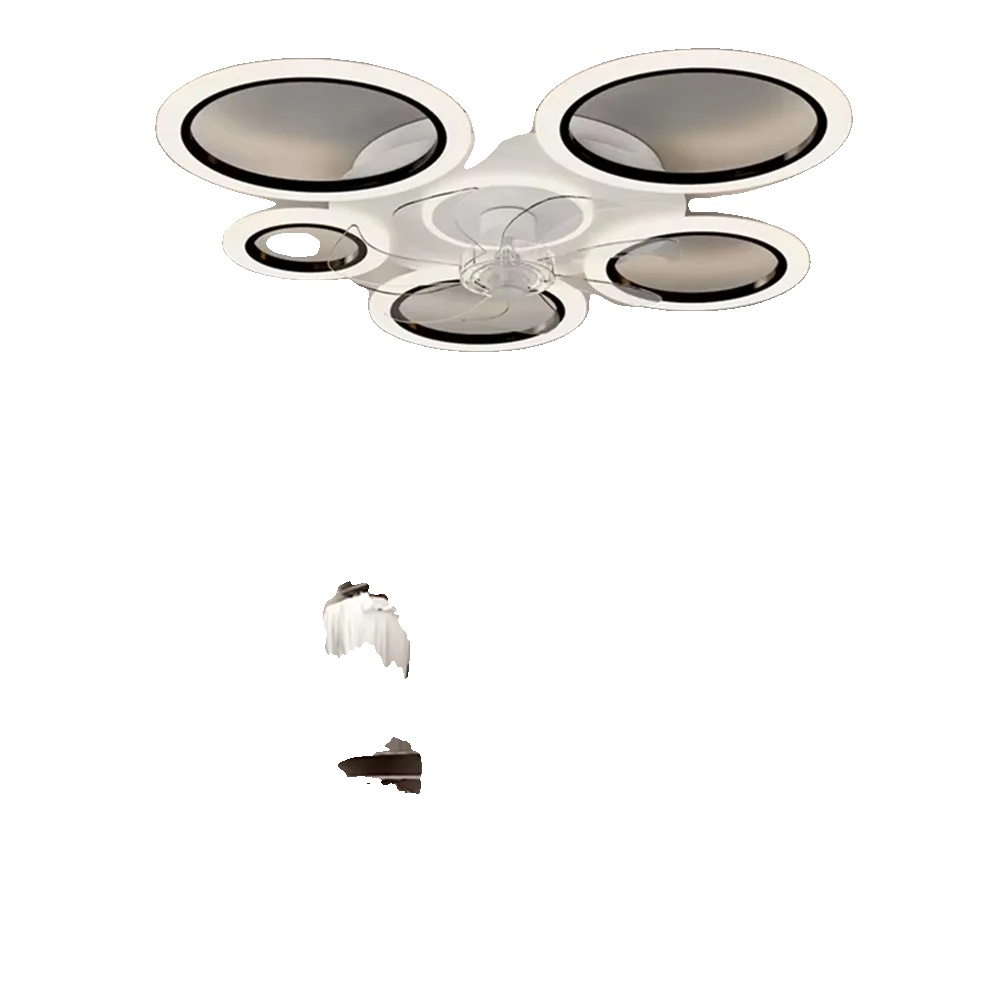 Deckenventilator, 6 Geschwindigkeitsstufen, Einstellbare Led-beleuchtung, Schwarz