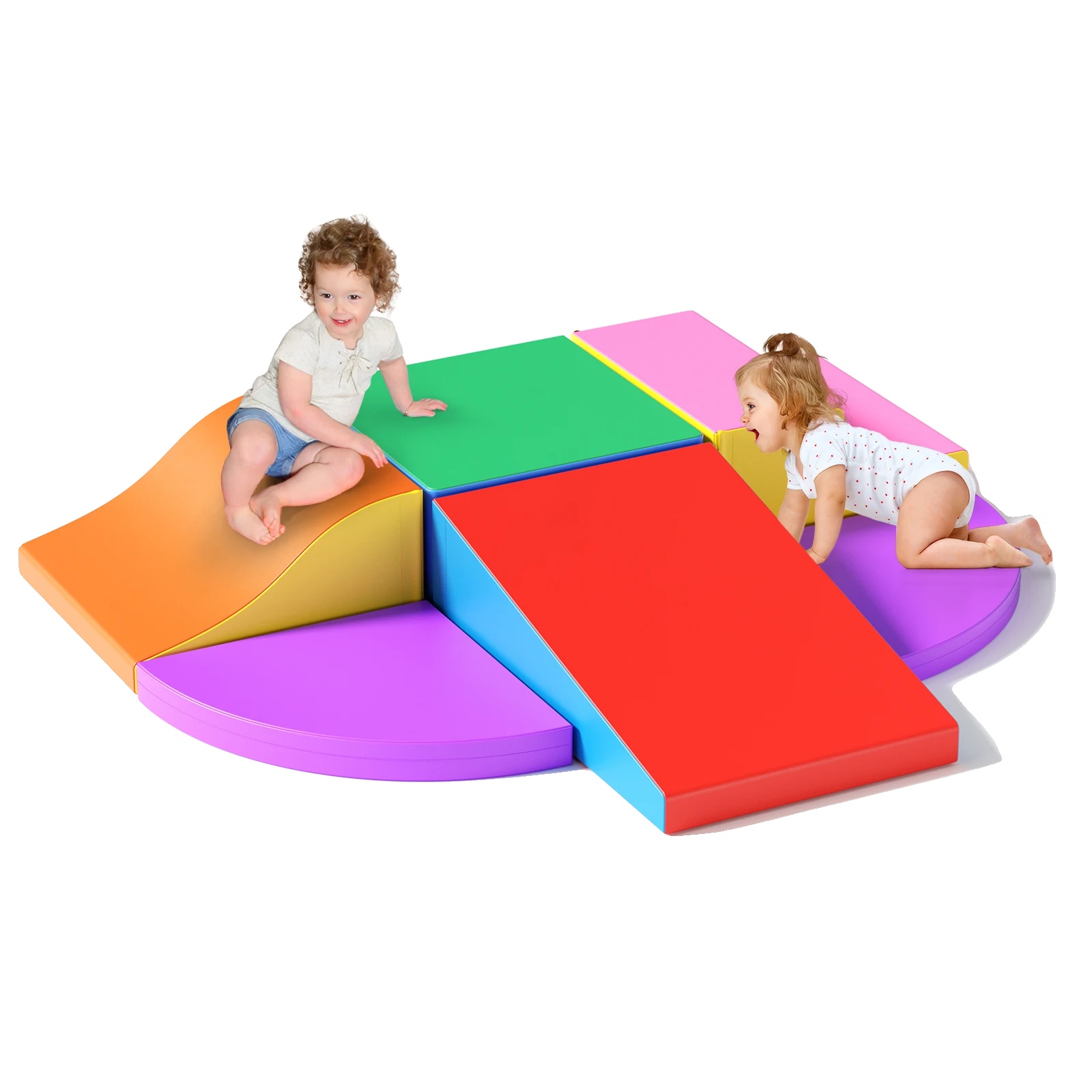 Kletterspielset, Ungiftiger Schaum, Weiche Modulare Blöcke, Gelb