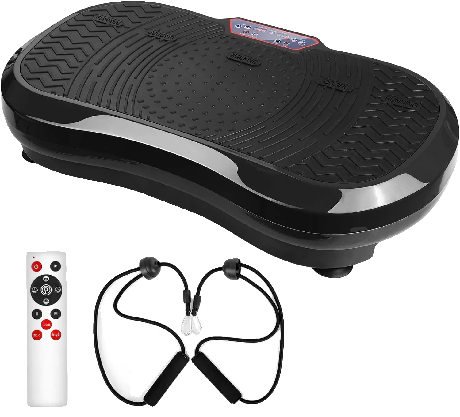 Vibrationsplatte Trainingsgerät, Einstellbare Intensität, Fernbedienung, Schwarz