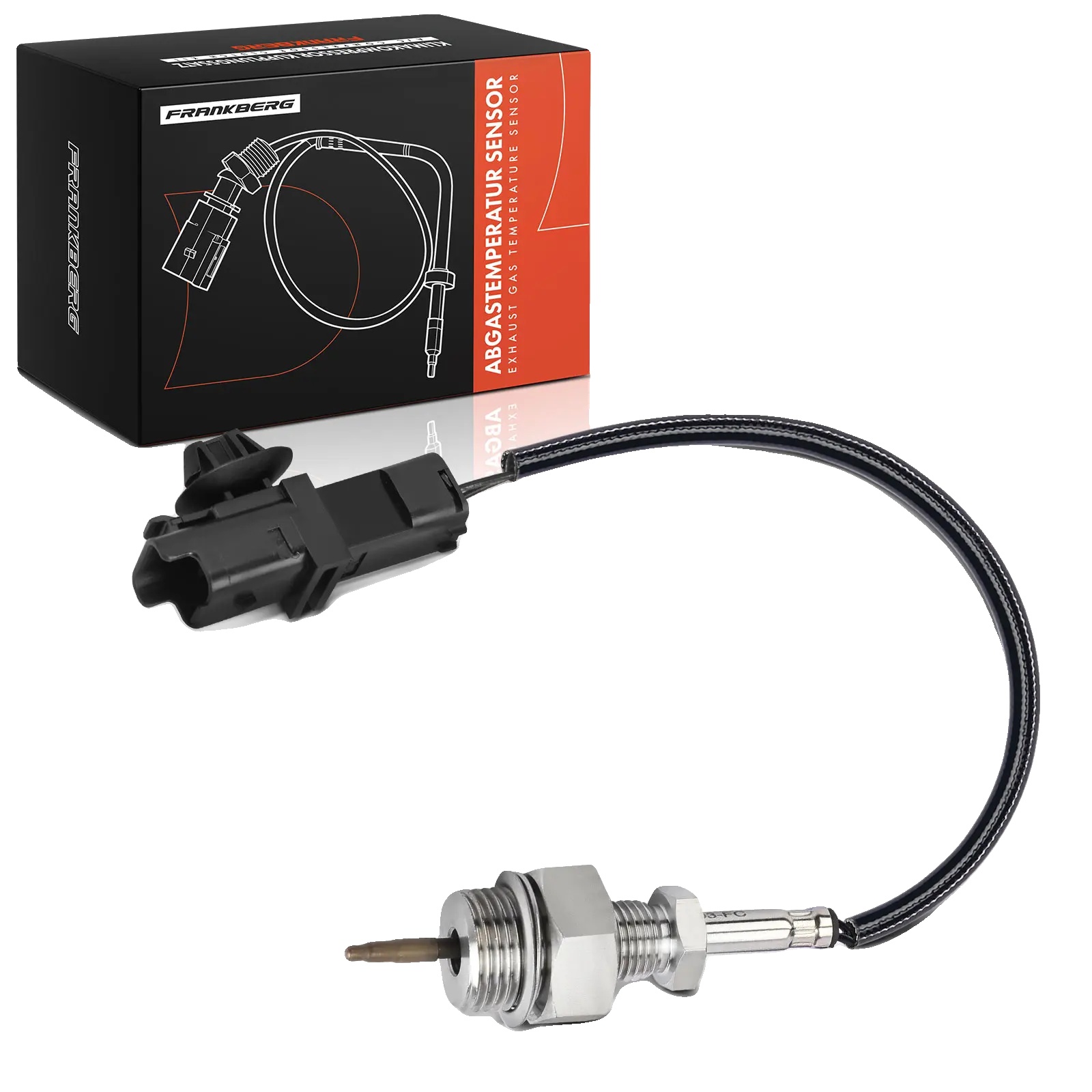 Temperatursensor, Ntc-sensor, 370 Mm Kabellänge, Dualanschluss, M12x1,25 Gewinde, Winkelige Anschlussdose
