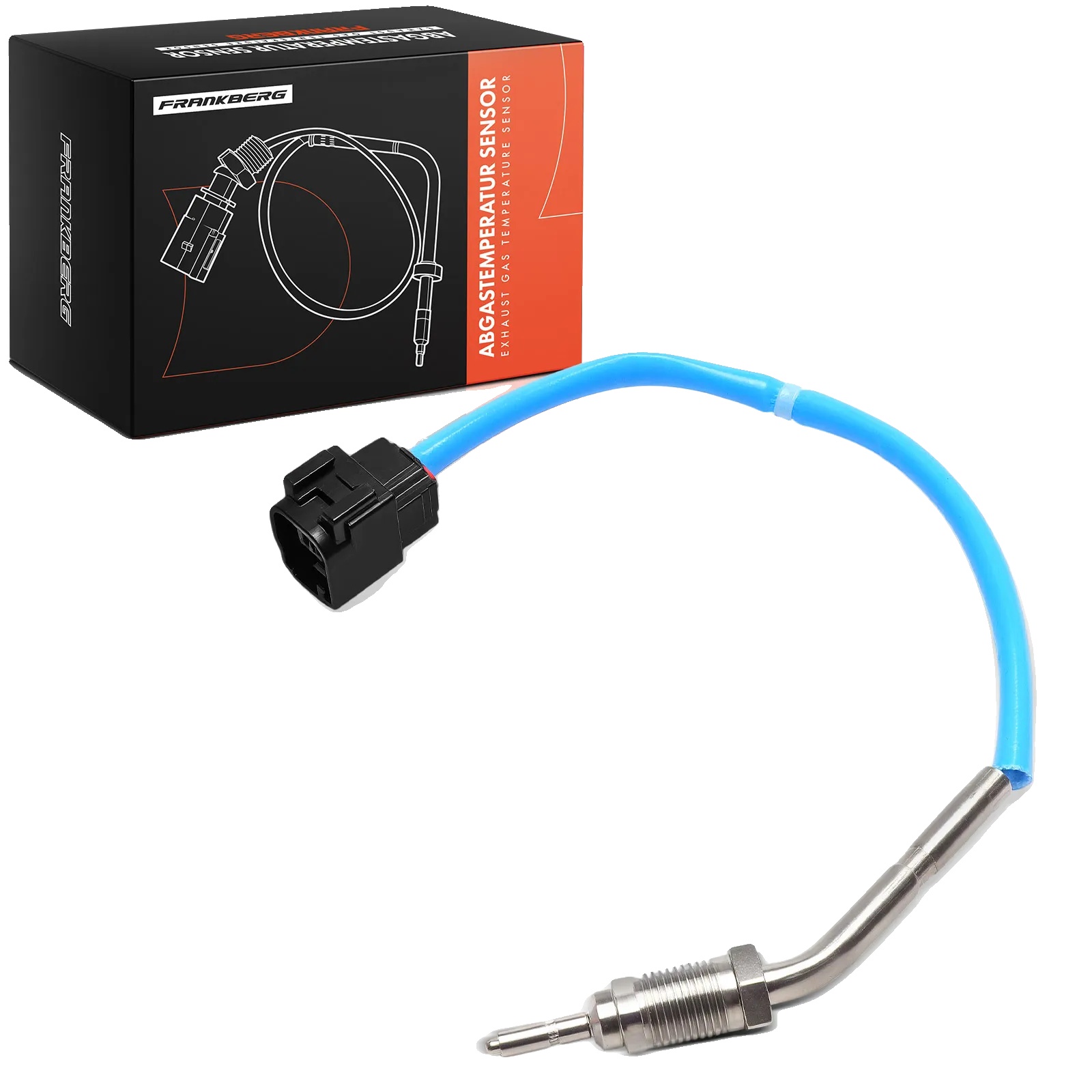 Temperatursensor, Länge 338,5 Mm, Gewindegröße M12x1,25, Kabellänge 299,5 Mm, Schwarzer Stecker, 2 Kontakte