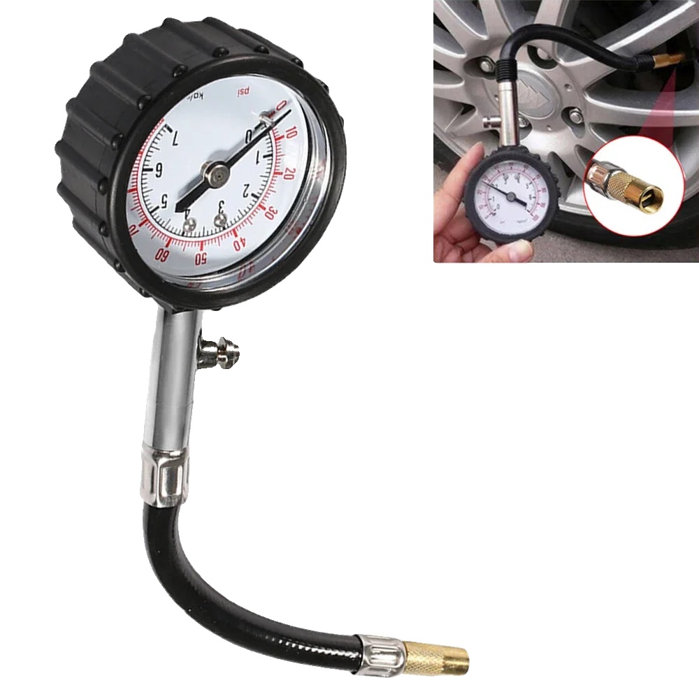 Reifenluftdruckprüfer, Metallkonstruktion, 5,6 X 26,5 Cm, Kompatibel Für Auto Und Motorrad, Druckbereich 0-100 Psi, Gewicht 0,19 Kg