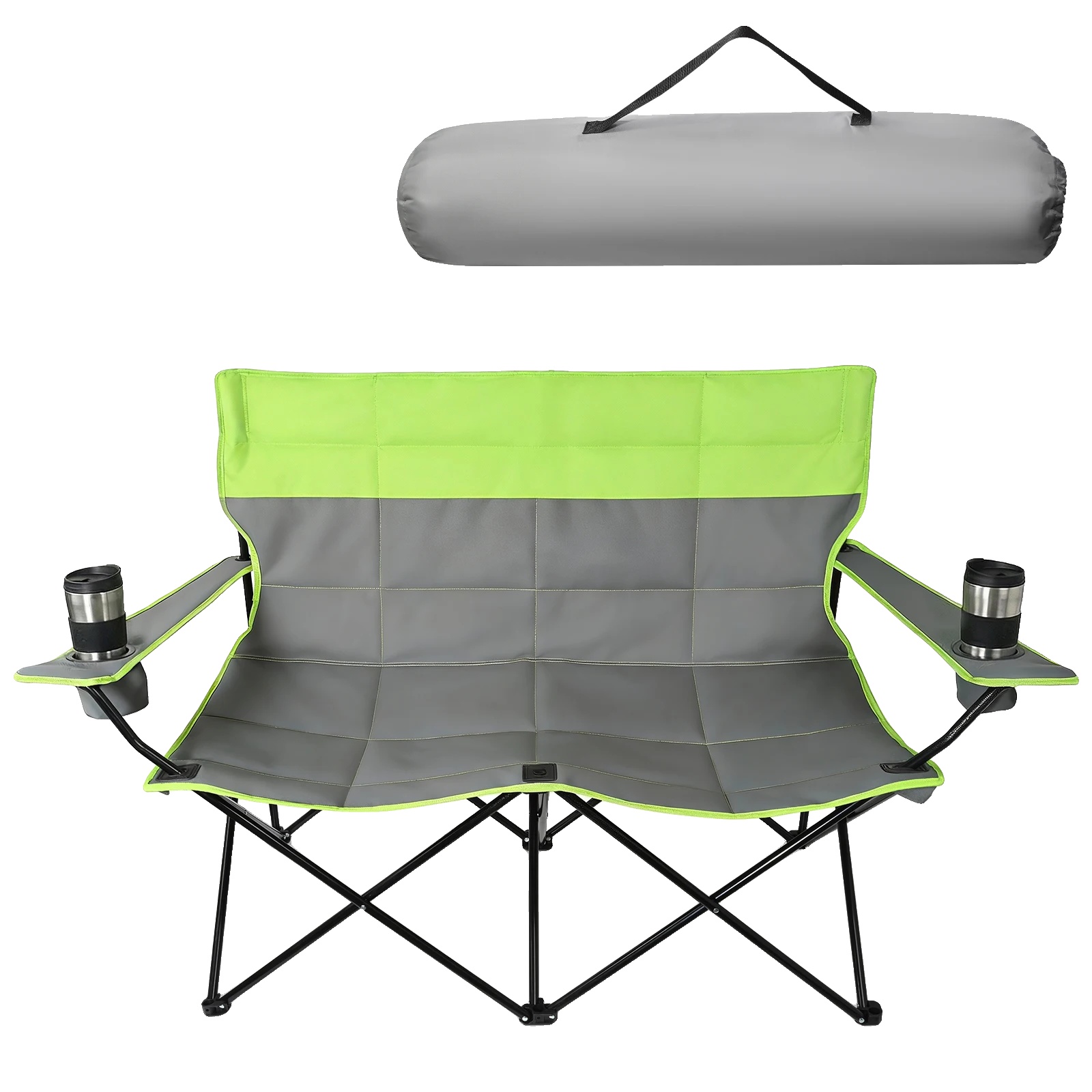 Doppel-campingstuhl, Tragbares Design, Robuster Rahmen, Armeegrün