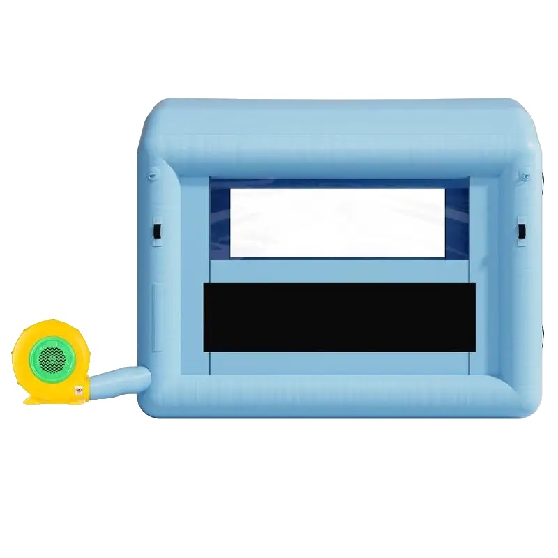 Aufblasbare Lackierkabine, 550w Gebläse, Integrierter Luftfilter, Blau