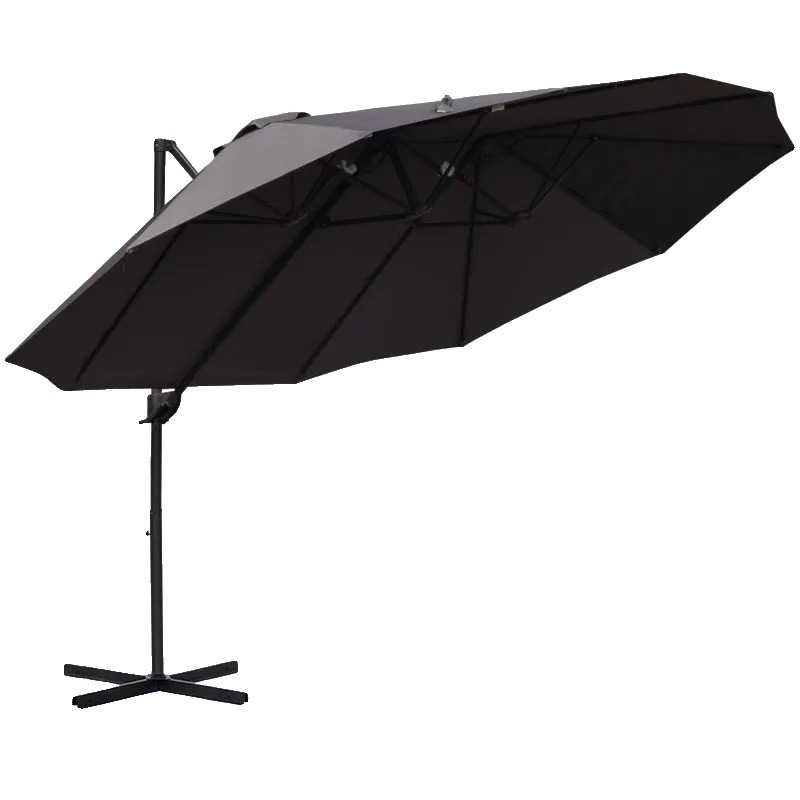 Sonnenschirm, Metallrahmen, 440 Cm Breite, 270 Cm Tiefe, 250 Cm Höhe, Uv-beständig