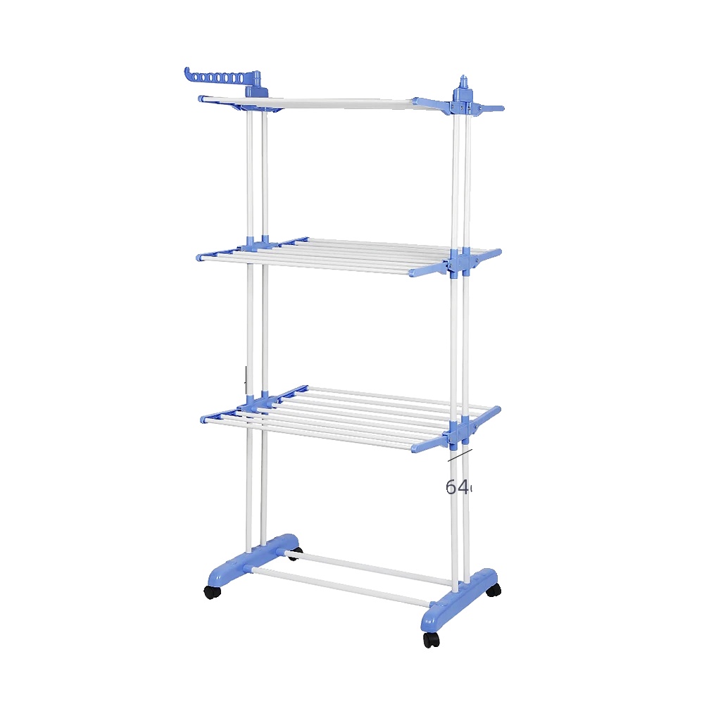 Wäschetrockner, 4-lagen-design, Große Kapazität, Blau Und Weiß