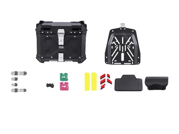 Motorrad Topcase, Aluminiumlegierung, 55l Kapazität, 55 L Schwarz