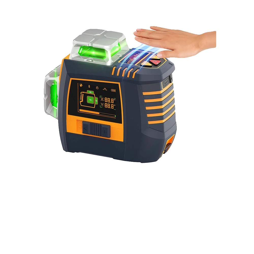 Laser-niveau, Gestensteuerung, 3 × 360° Grüner Laser, Cigman Cm-s05