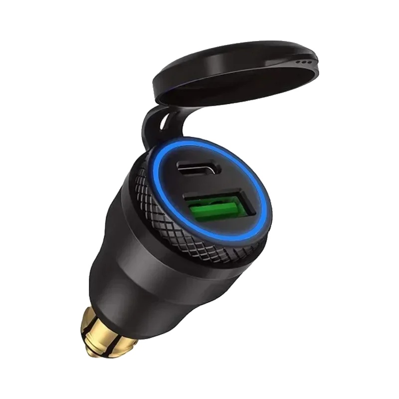 Usb-ladegerät Adapter, Wasserdichtes Design, Dual-usb-ports, Qc 3.0 - Typ C