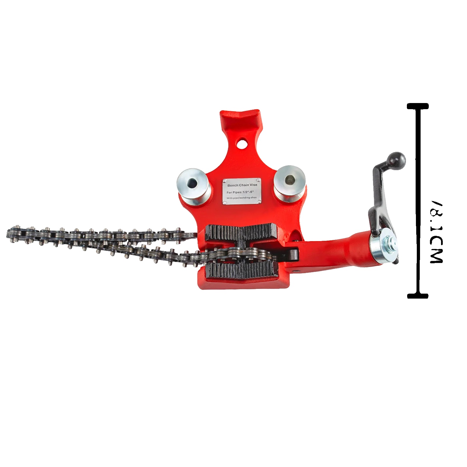 Rohrspannvorrichtung, Ergonomischer Kurbelgriff, Große Haltekapazität, Rot Schwarz