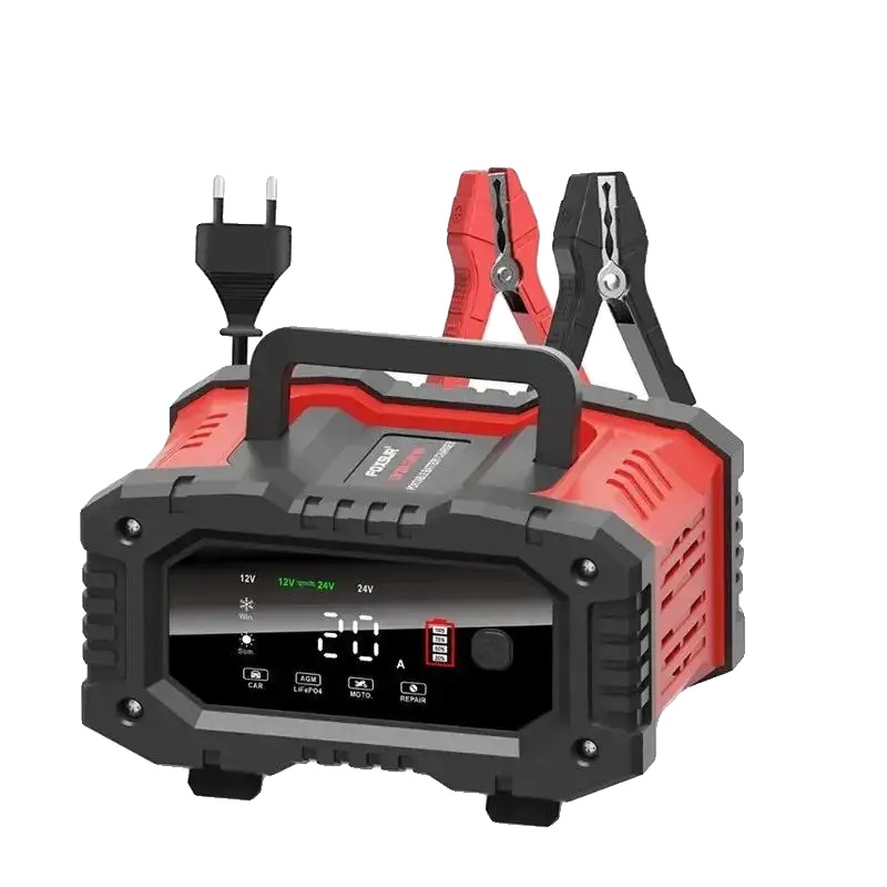 Batterieladegerät, Dualausgang, Intelligentes Laden, Rot 12v/24v 20a/10a
