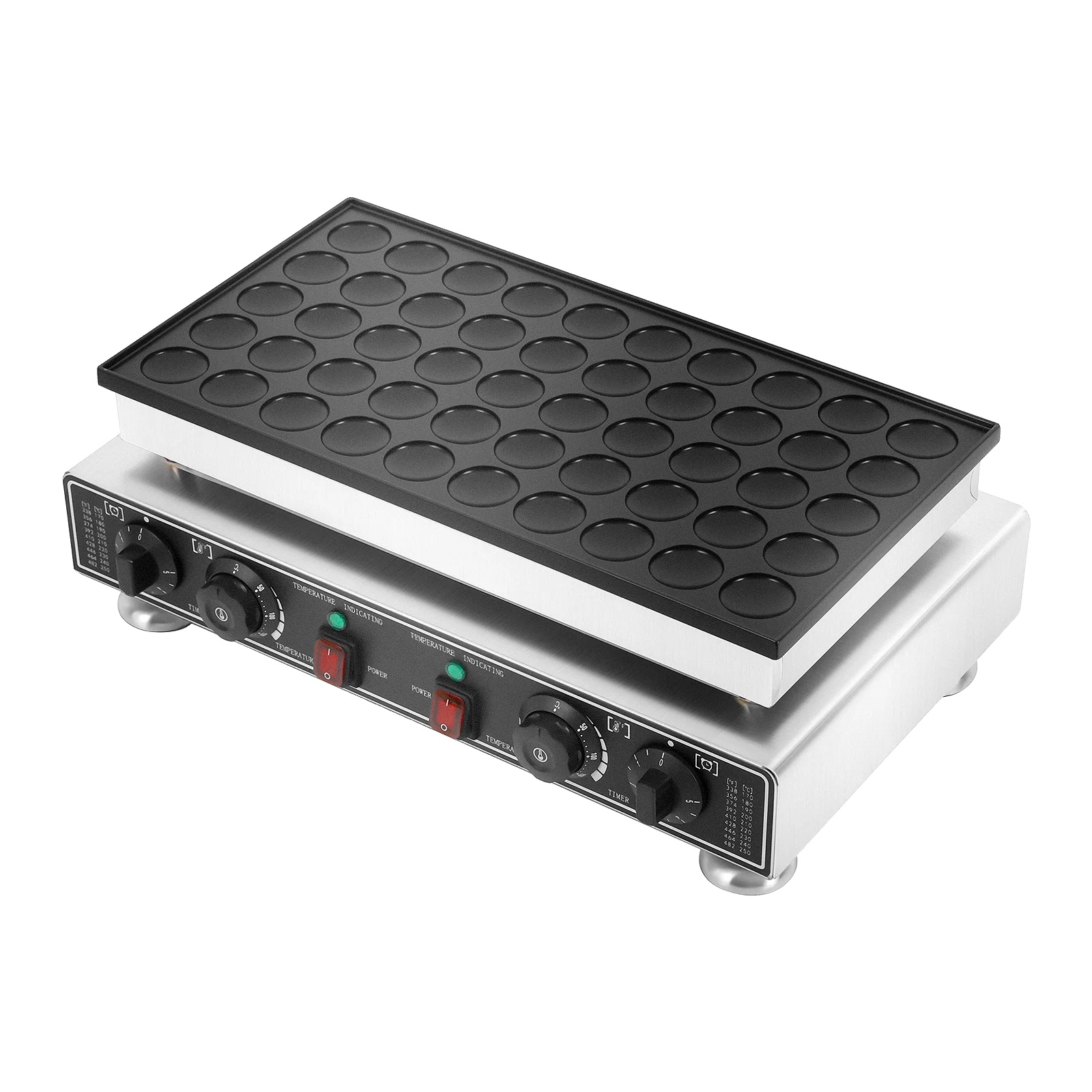 Elektrischer Muffinmaker, 50-fach Kapazität, 1800w Leistungsaufnahme, 50-300℃ Temperaturregelung, Lebensmittelgeeignetes Edelstahl,