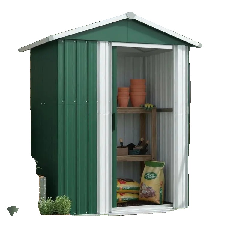Gartenhaus, Verzinkter Stahl, Schiebetürdesign, 126 X 97,5 X 177 Cm-a