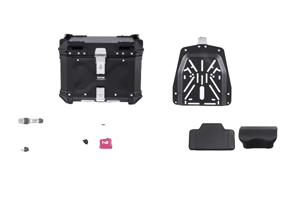 Motorrad Topcase, Aluminiumlegierung, 55l Fassungsvermögen, 45 L Schwarz