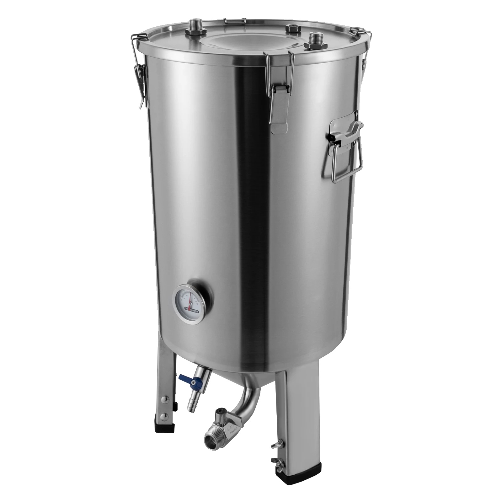 Fermentationstank, 304 Edelstahl, Integriertes Thermometer, Silber