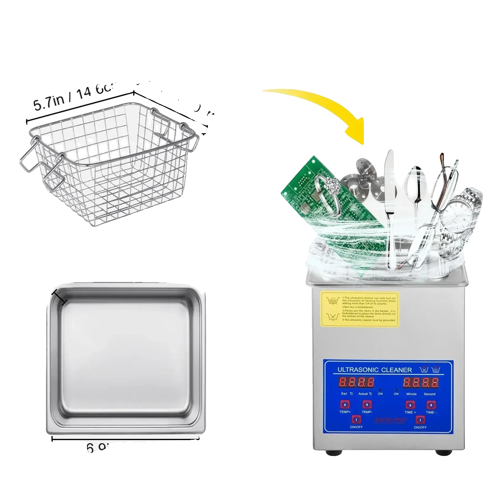 Ultraschallreinigungsmaschine, 40khz Frequenz, Digitales Bedienfeld, 2l Jps-10a