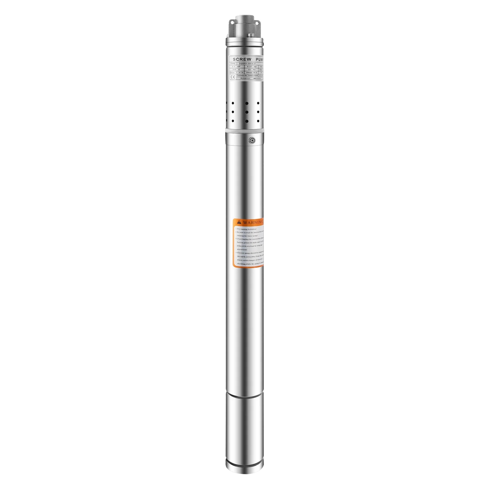 Tiefbrunnenpumpe, Langlebiger Edelstahl, Hocheffizienter Motor, 370w, Eu