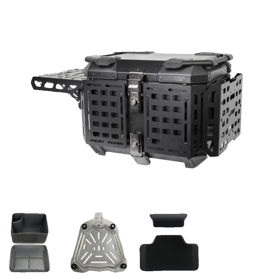 Motorrad Topcase, Wasserdicht, Schnellverschluss, Schwarze Rüstung 45l