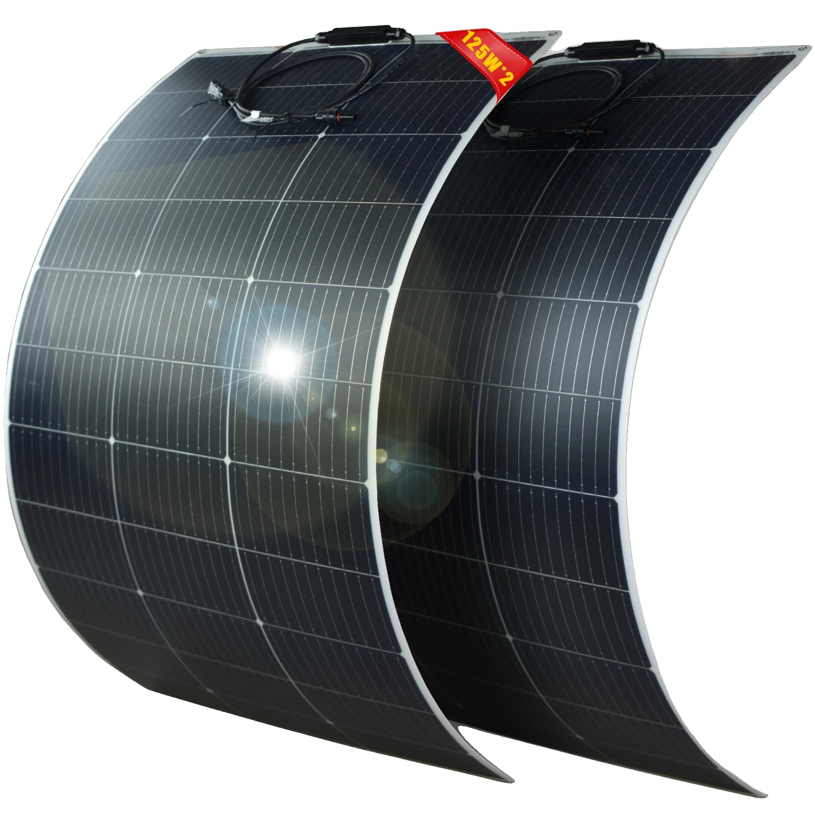 Solarpanel, Flexibles Design, 125w Leistungsausgang, Dunkelblau