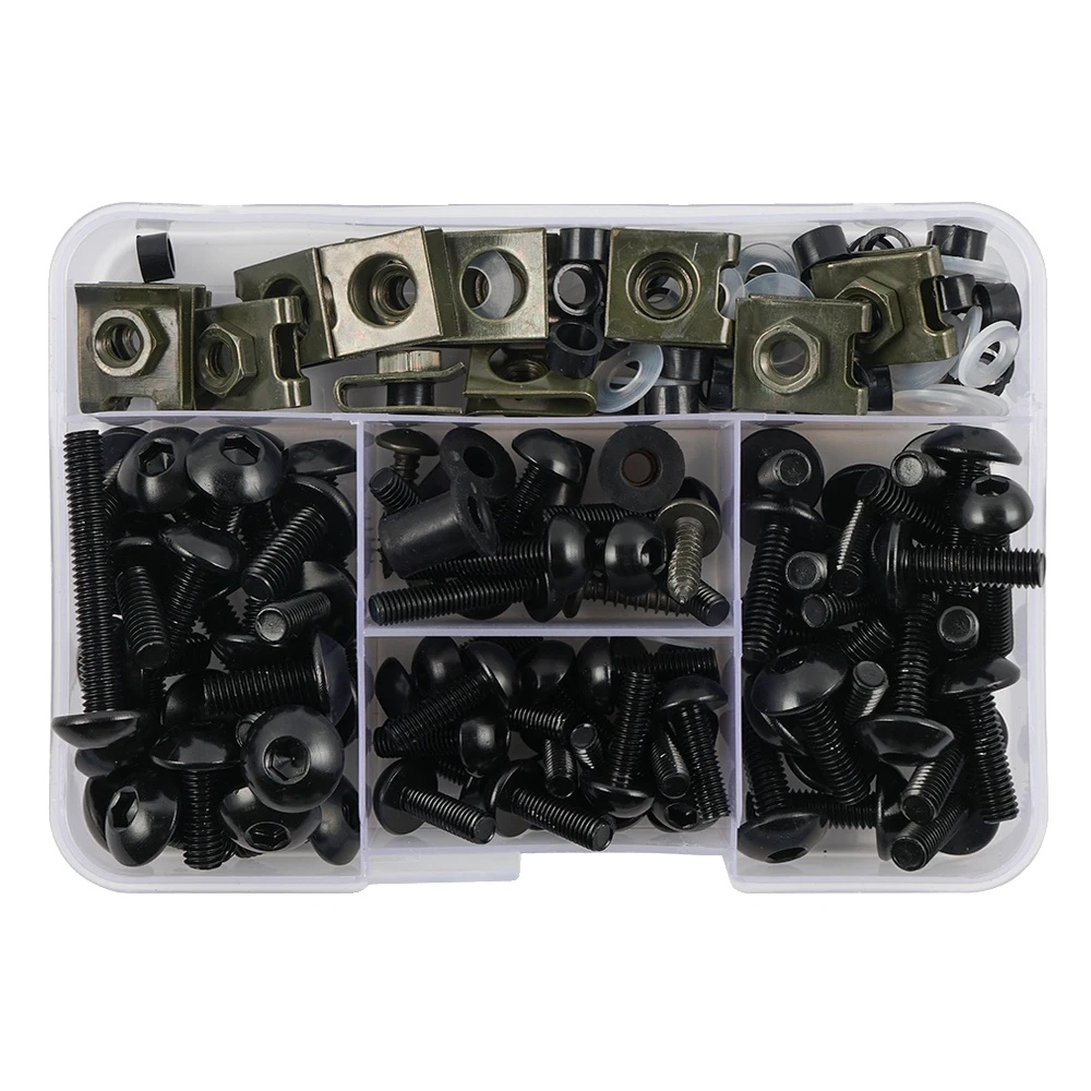 Motorradverkleidungsschrauben, Aluminium-material, Universelle Kompatibilität, Schwarz
