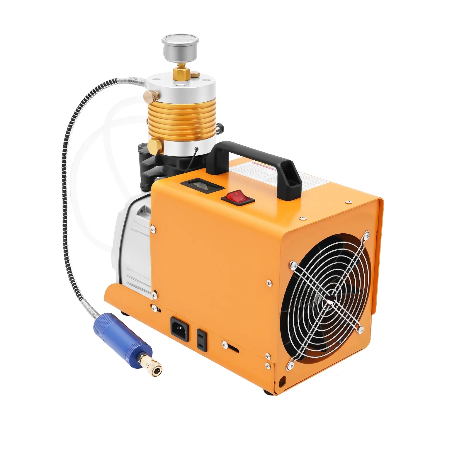 Tragbare Luftpumpe, Hochdruck, Schnelles Aufpumpen, Orange