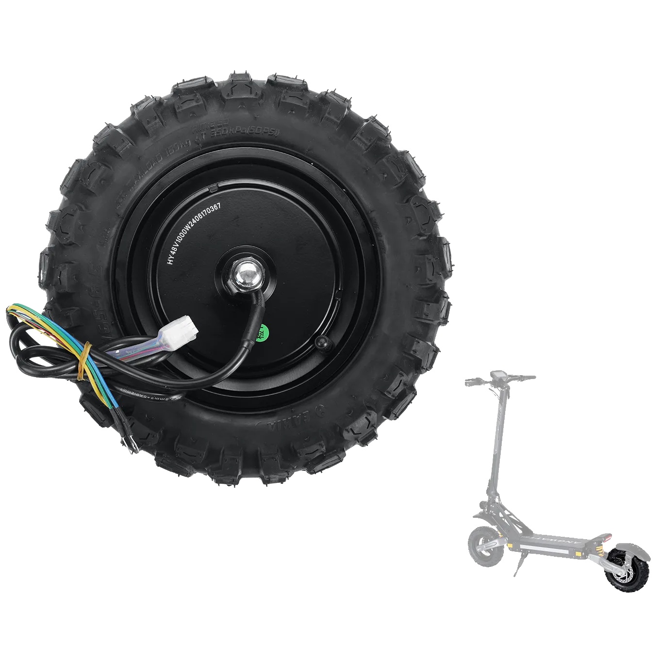 Elektrischer Mitfahr-tire, 11 Zoll Durchmesser, Stoßdämpfend, Langlebiges Gummi, Vielseitige Kompatibilität, Verbesserte Traktion