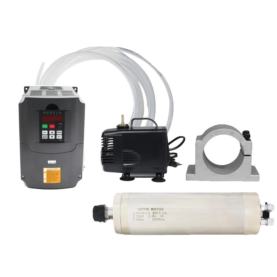 Wassergekühlter Spindelmotor, 2,2 Kw Leistung, Einstellbare Geschwindigkeit Bis Zu 24000 U/min, Komplettset