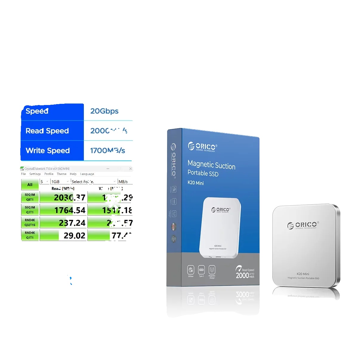 Externe Ssd, Hochgeschwindigkeit 2000 Mb/s, Tragbar Und Kompatibel Mit Type-c Geräten, Ultra Dünn Silber