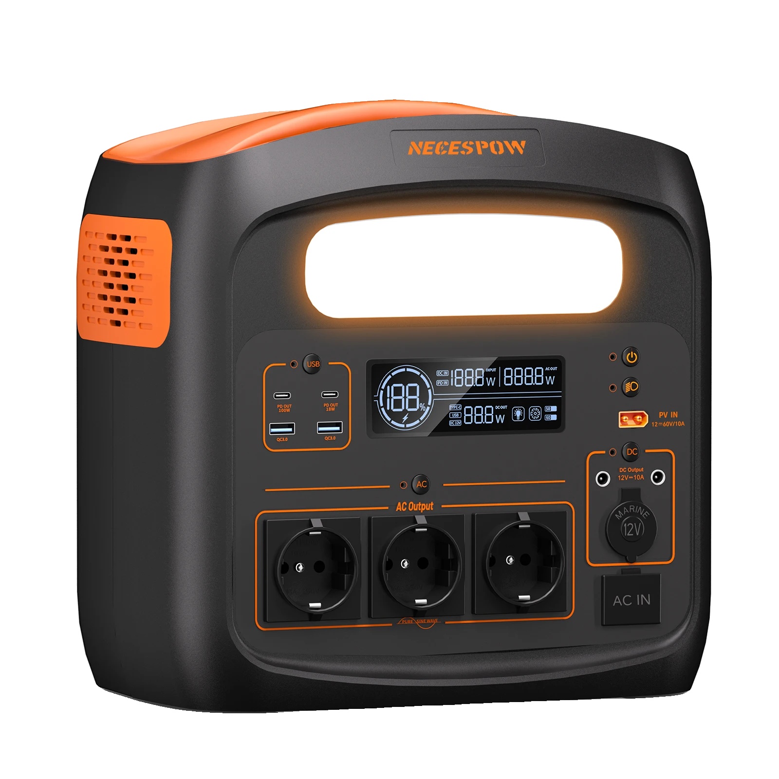 Kraftwerk, 1102,5wh Kapazität, Tragbares Design, 1800w 1102.5wh