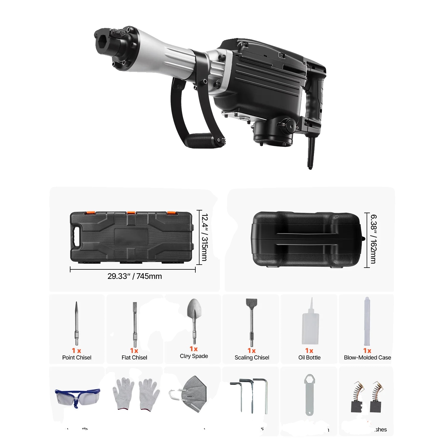Abbruchhammer, 2800w Leistung, Ergonomisches Design, 2800w 4stück