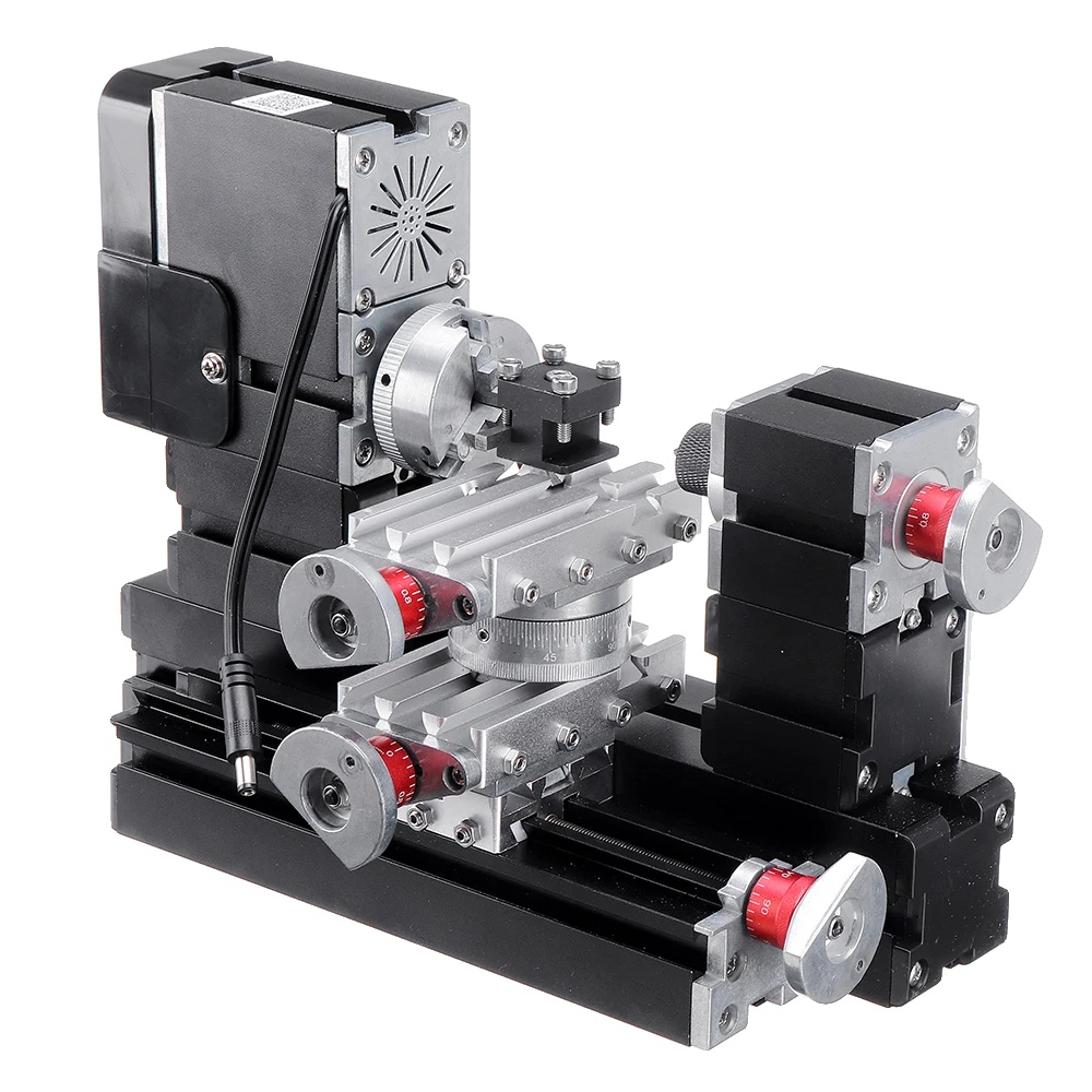 Mini-metall-drehmaschine, Hochleistungsmotor, Vielseitiges Design, Schwarz