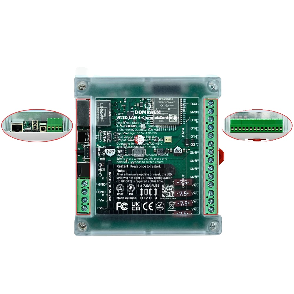 Led-controller, 4 Kanäle, Funktioniert Mit Adressierbaren Streifen, Ethernet-4ch-30a, 2 Jahre Garantie
