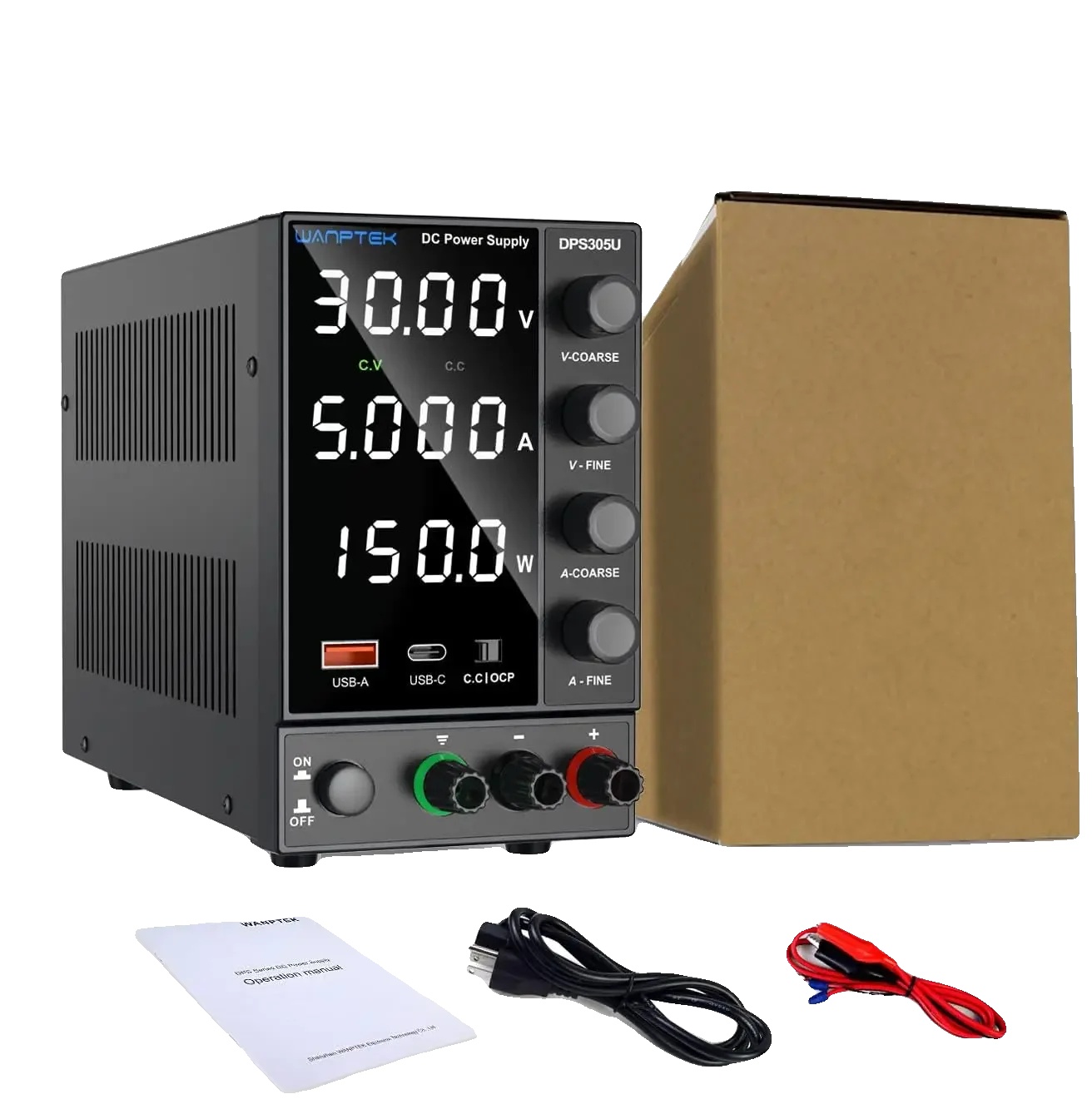 Dc-netzteil, Usb-a/typ-c Schnellladung, Hochpräzise Anzeige, Dps305u 30v 5a