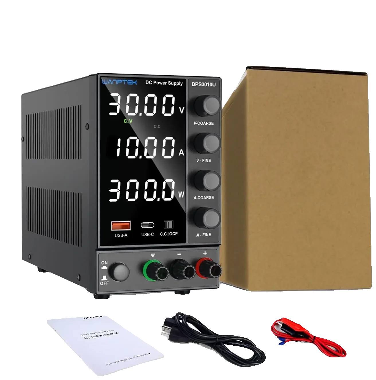 Dc-netzteil, Usb-a/typ-c Schnellladung, Hochpräzise Anzeige, Dps3010u 30v 10a