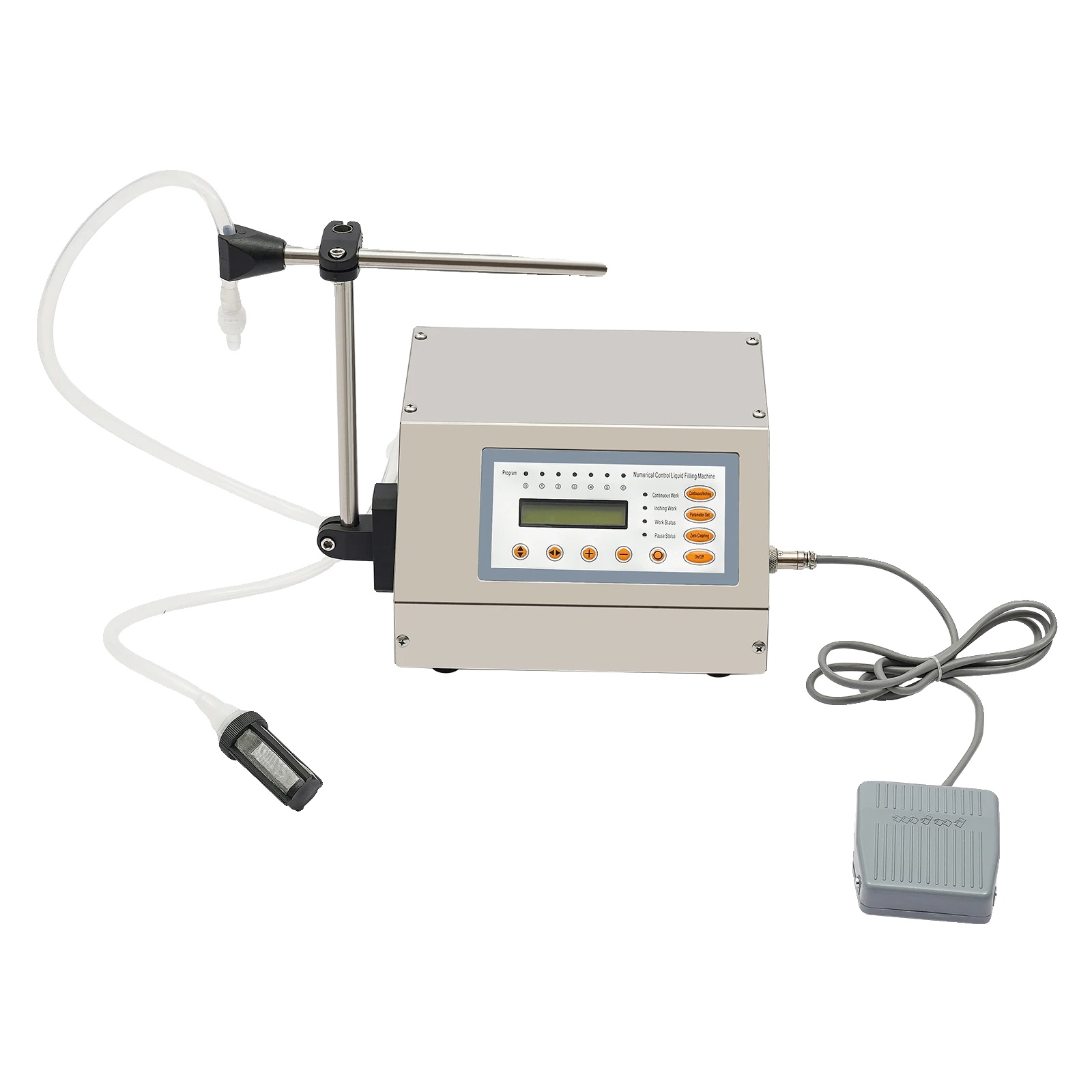 Flüssigkeitsabfüllmaschine, Hochpräzisionsmembranpumpe, Automatischer Betrieb, Silber
