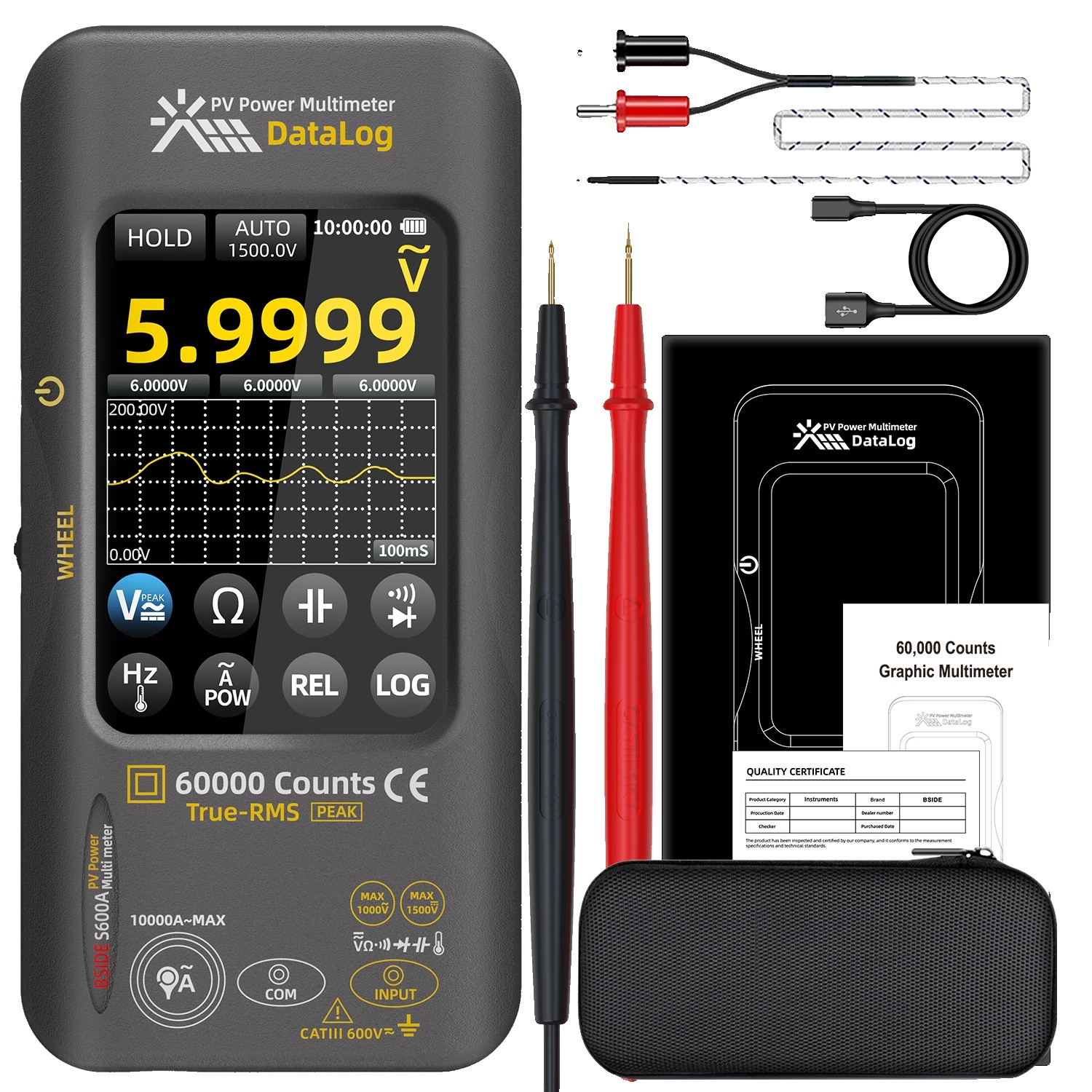 Digitalmultimeter, 60000 Zählungen, Ac/dc-leistungsmessung, S600a
