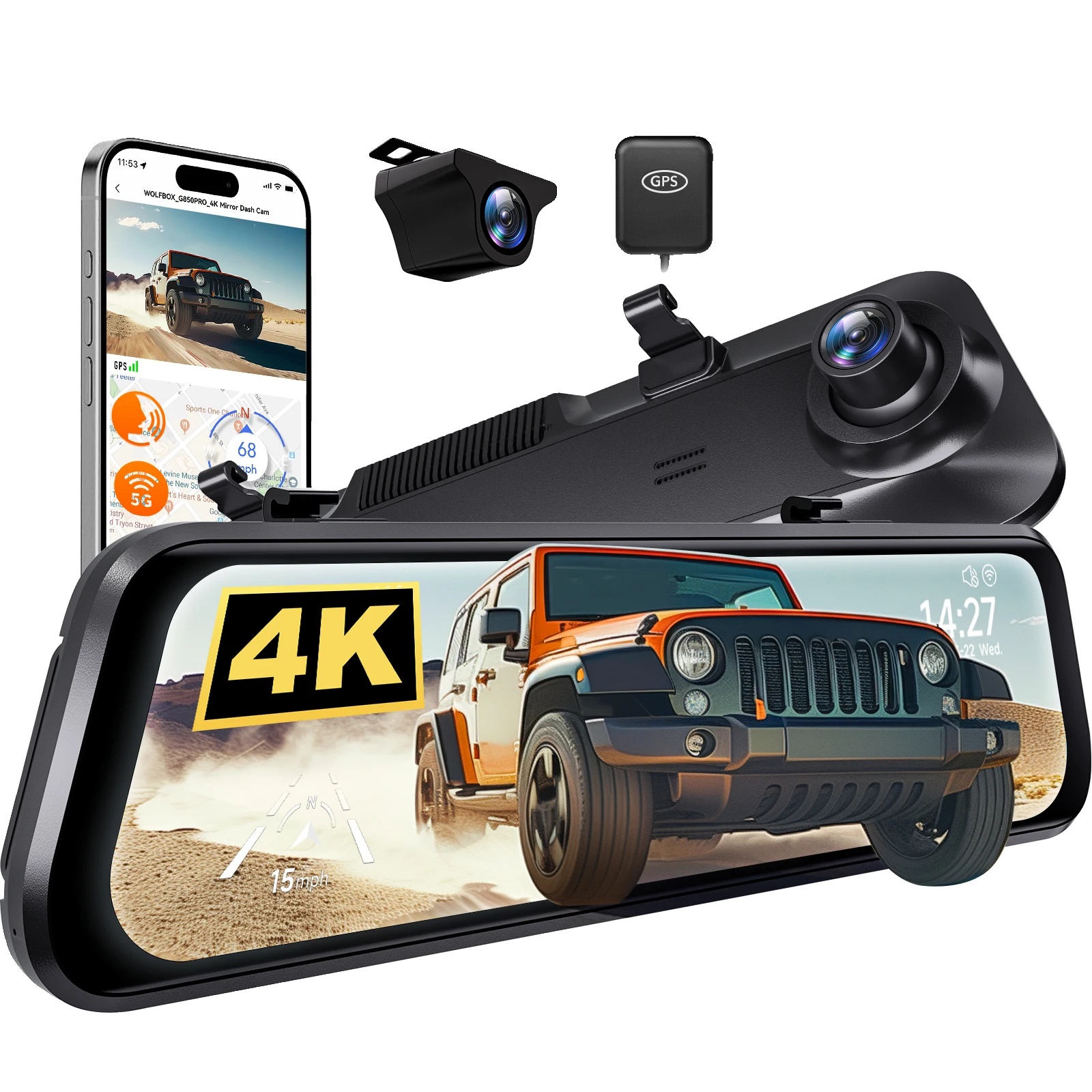 Auto Dvr, 4k Front, Dual-linse, Kein Hw Kit, Kostenlos 64g-a