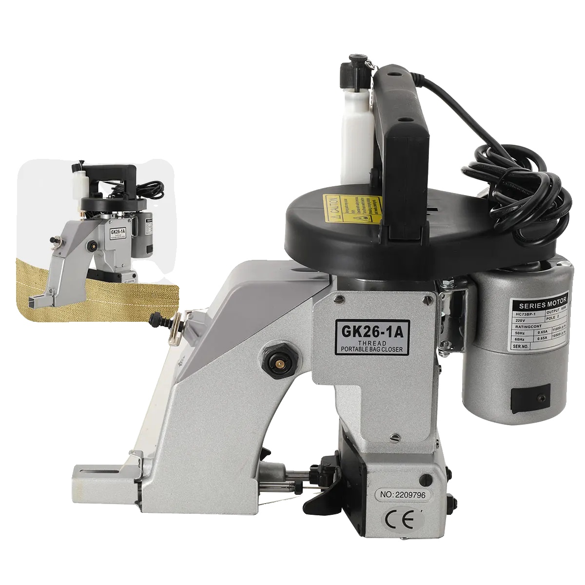 Tragbare Nähmaschine, 220v, 90w, 200-300 Taschen/stunde, Maximale Nahtdicke 8 Mm, Abmessungen 295 X 245 X 235 Mm