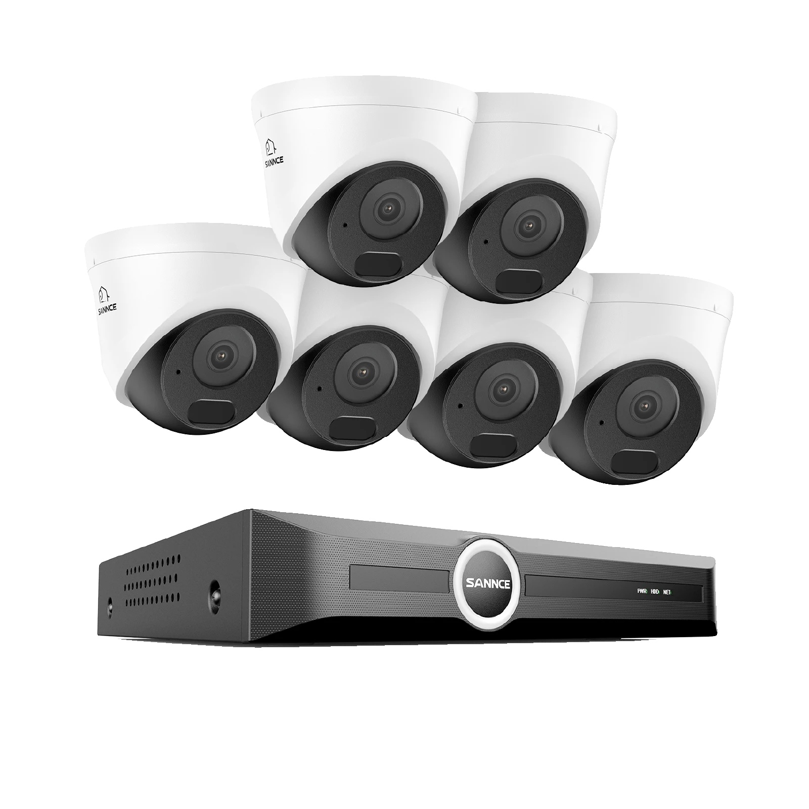 Heim-sicherheitskamera-system, 3 Mp Auflösung, Nachtsichtfähigkeit, 8ch Nvr 6 Stück Kamera, Keine