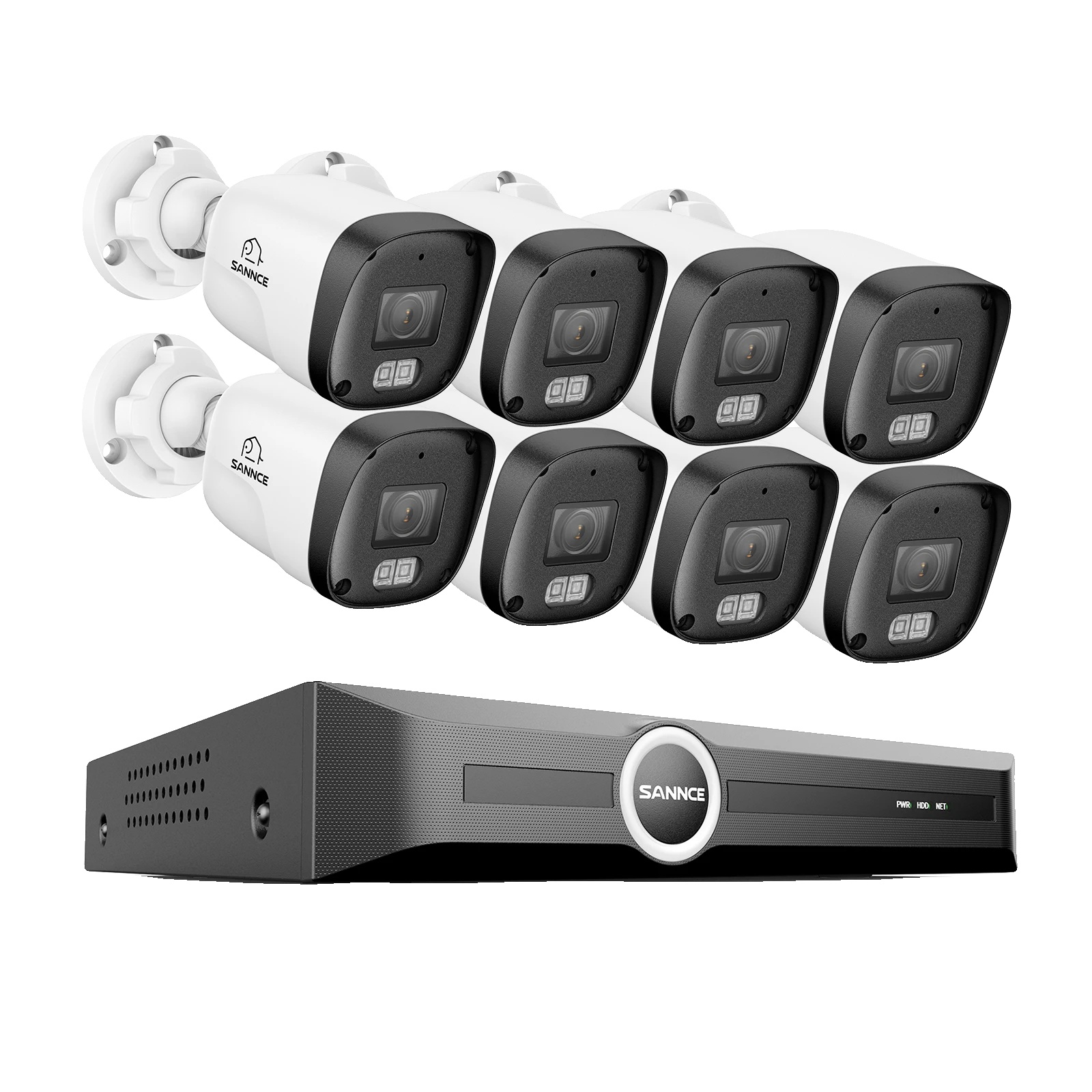 Heim-sicherheitskamera-system, 3 Mp Auflösung, Nachtsichtfähigkeit, 8ch Nvr 8 Stück Kamera, 1t