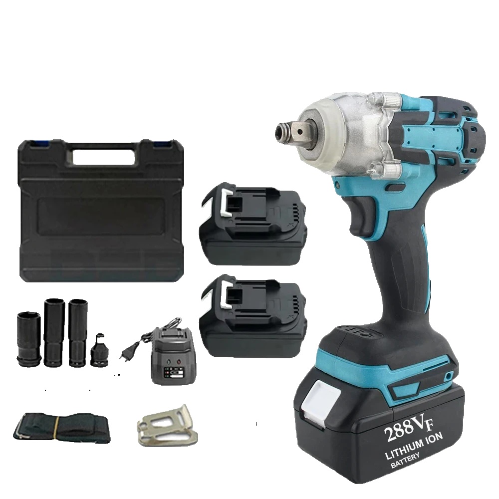 Schlagschrauber, 520 N.m Drehmoment, Bürstenloser Motor, 2 Batterien Set