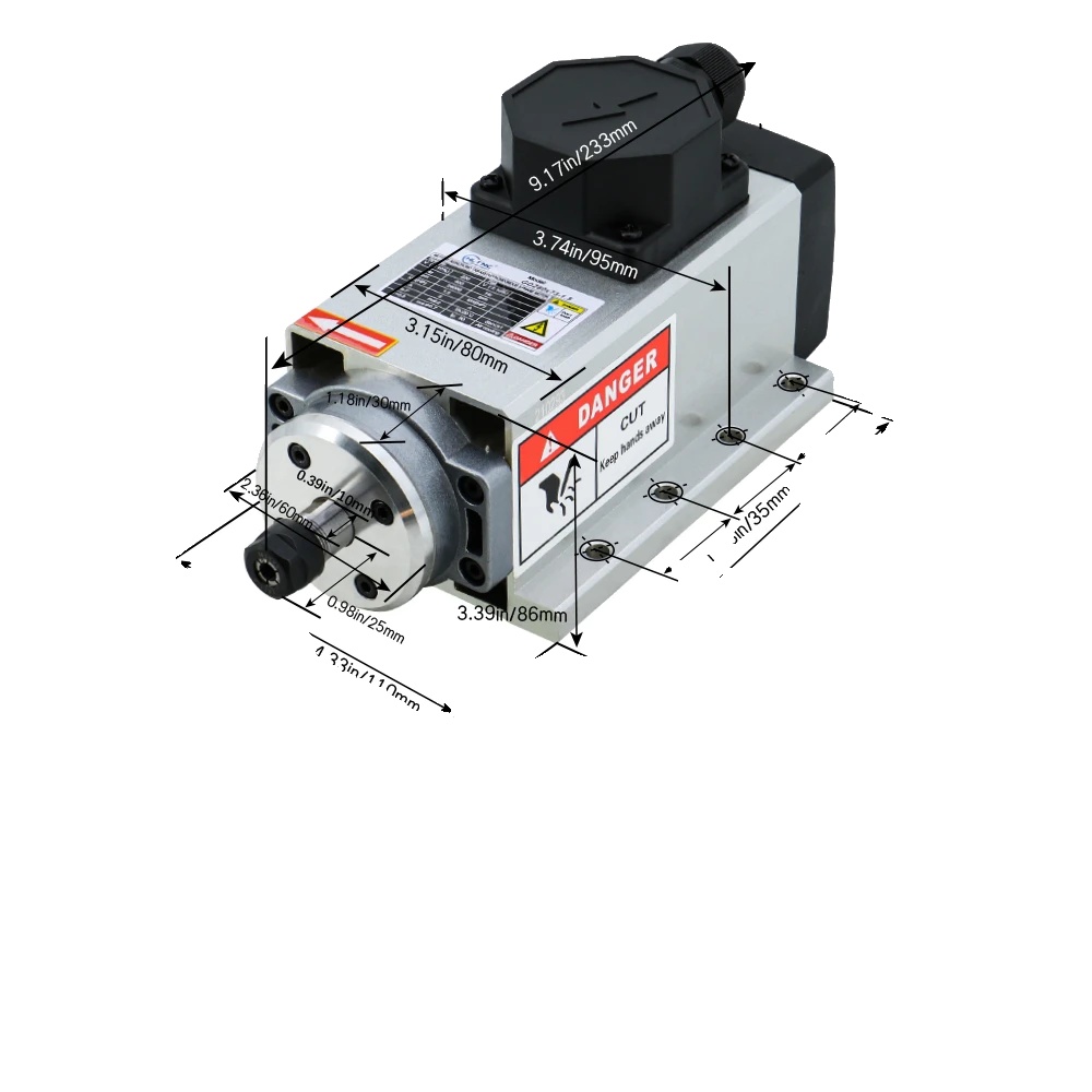 Cnc-spindelmotor, Hochleistungsfähig, Robustes Aluminiumgehäuse, 1.5kw Schwarze Box