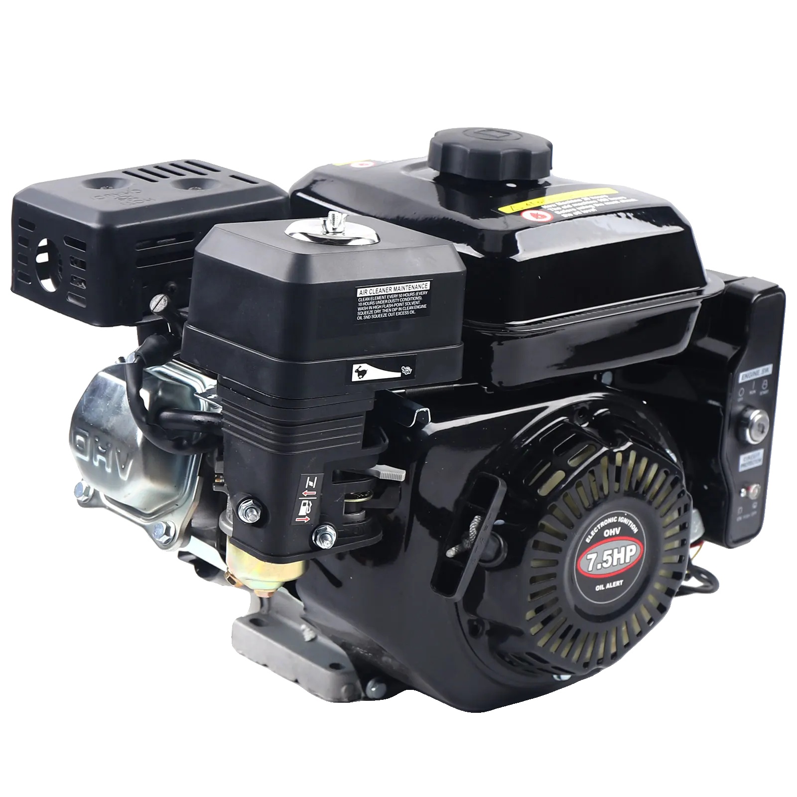Gasmotor, 7,5 Ps, Elektrostarter, Schwarz