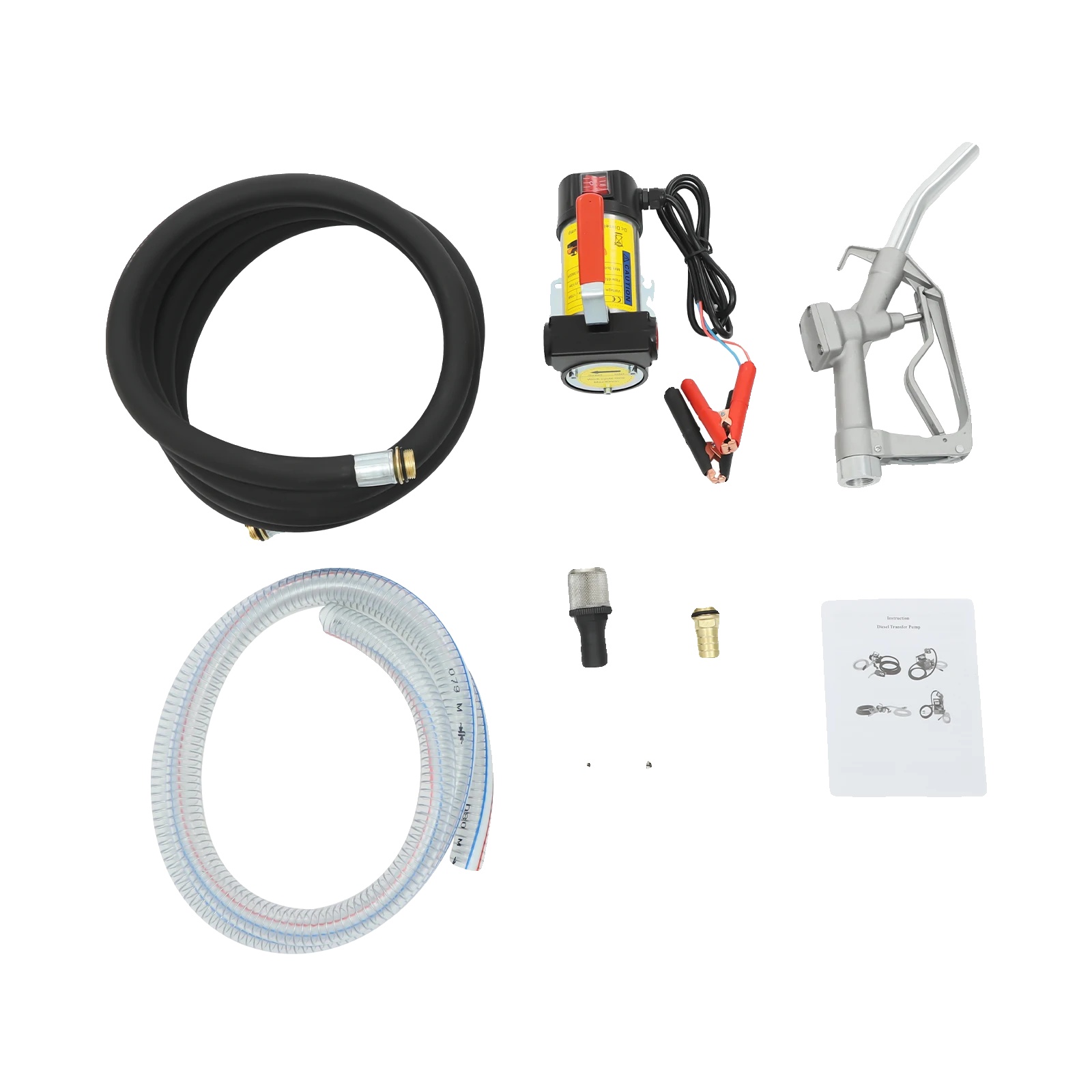 Dieseltransferpumpe, 45 L/min Förderkapazität, Selbstansaugendes Design, Schwarz