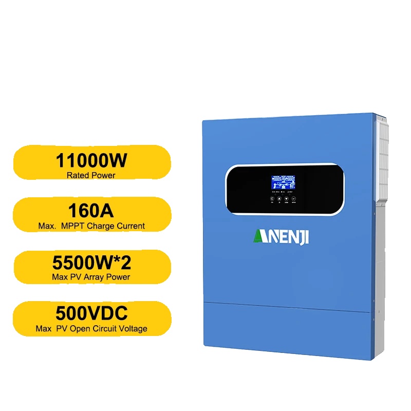 Hybrid-solarwechselrichter, Mppt-technologie, Reine Sinuswellenausgabe, Anj-11000w-48v-wifi, 220-240v, 48v