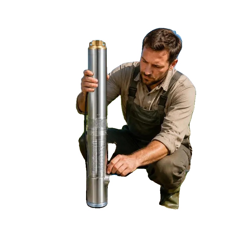 Tiefbrunnenpumpe, 105l/min Durchflussrate, Ip68 Schutz, Silber