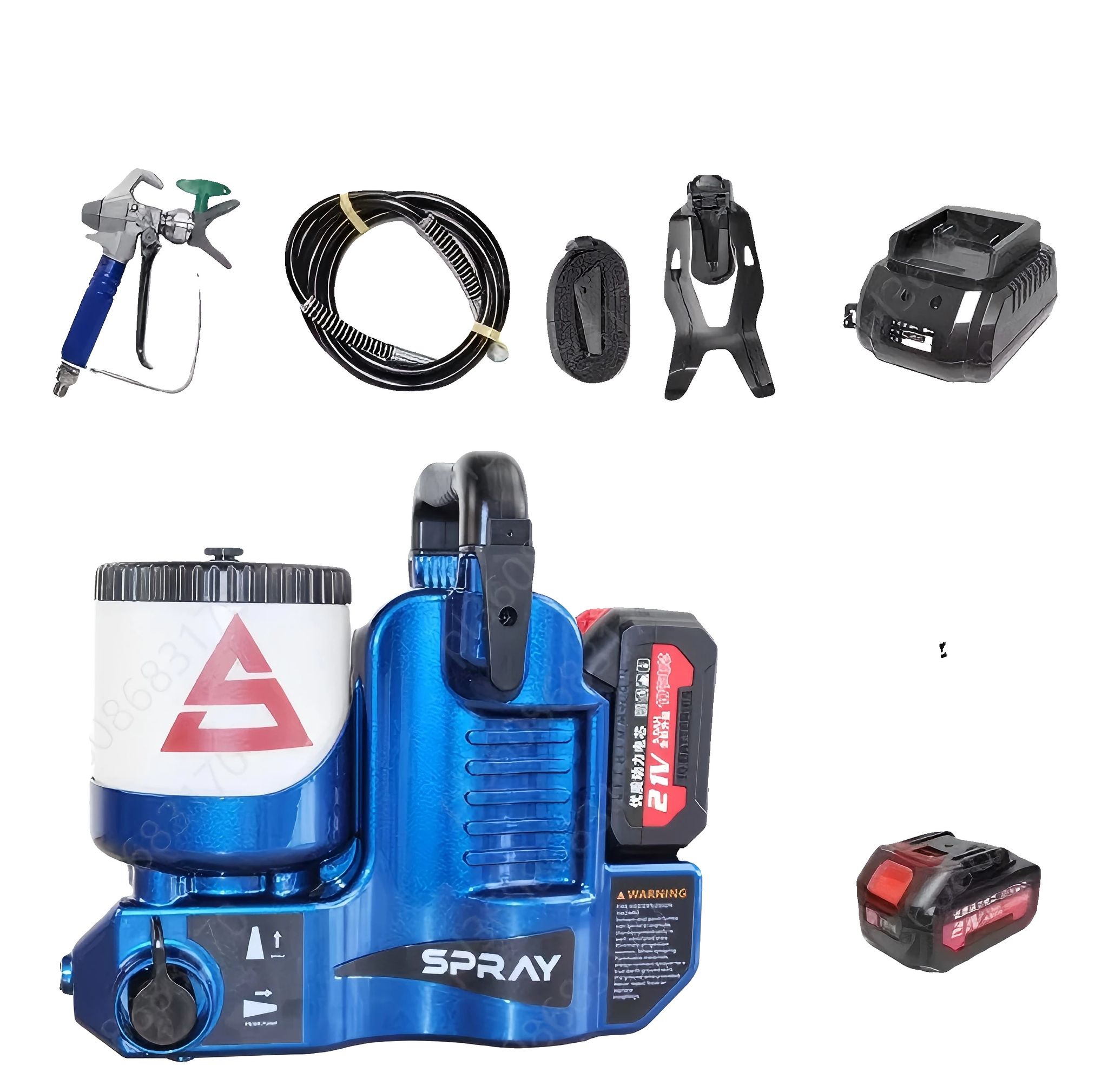 Luftlose Farbspritzpistole, 500w, 2200psi Hohe Effizienz, 1,2l Tragbares Handdesign, Eine Batterie