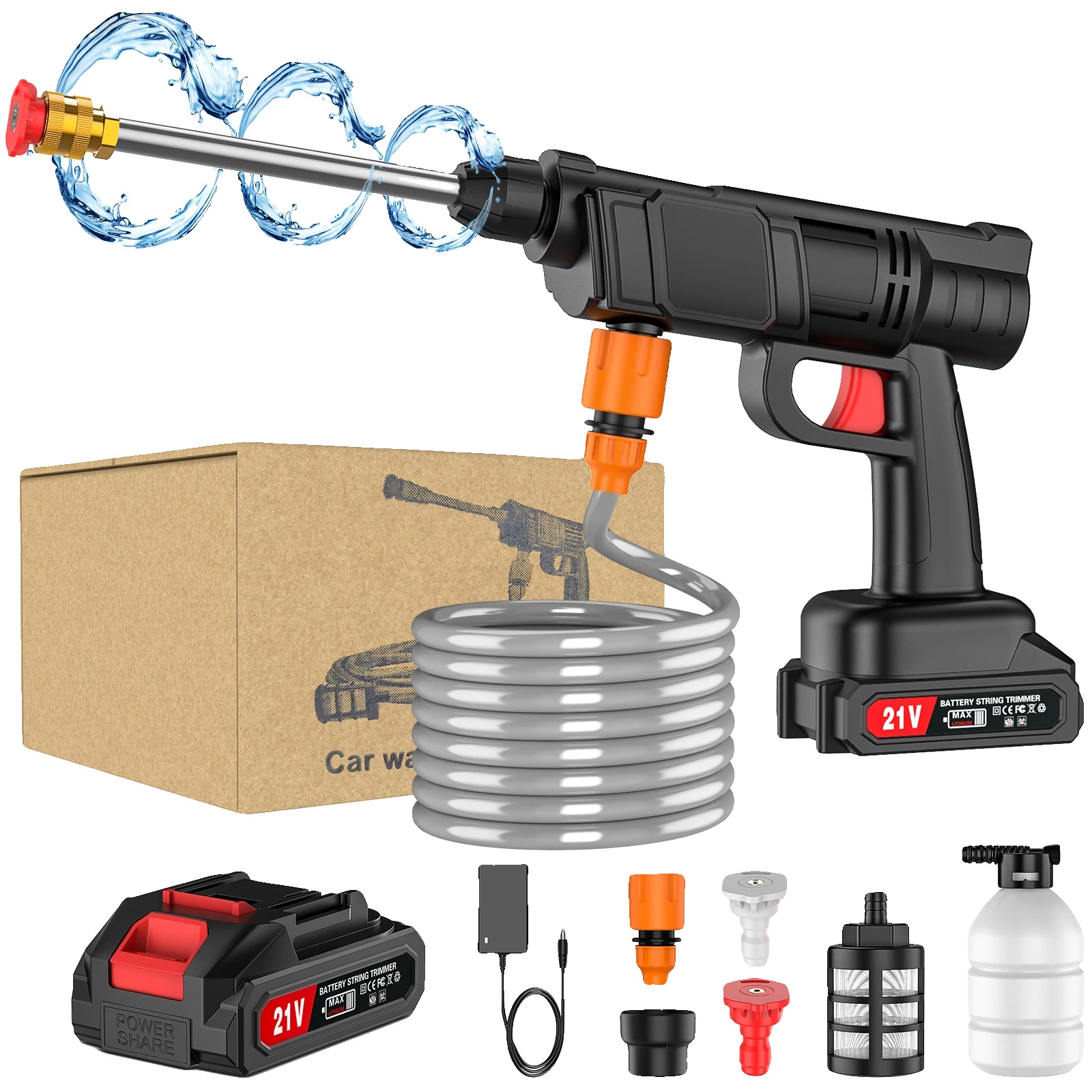 Kabelloser Hochdruckreiniger, 30 Bar Druck, Kompatibel Mit 24v Batterien, 1 Batterie