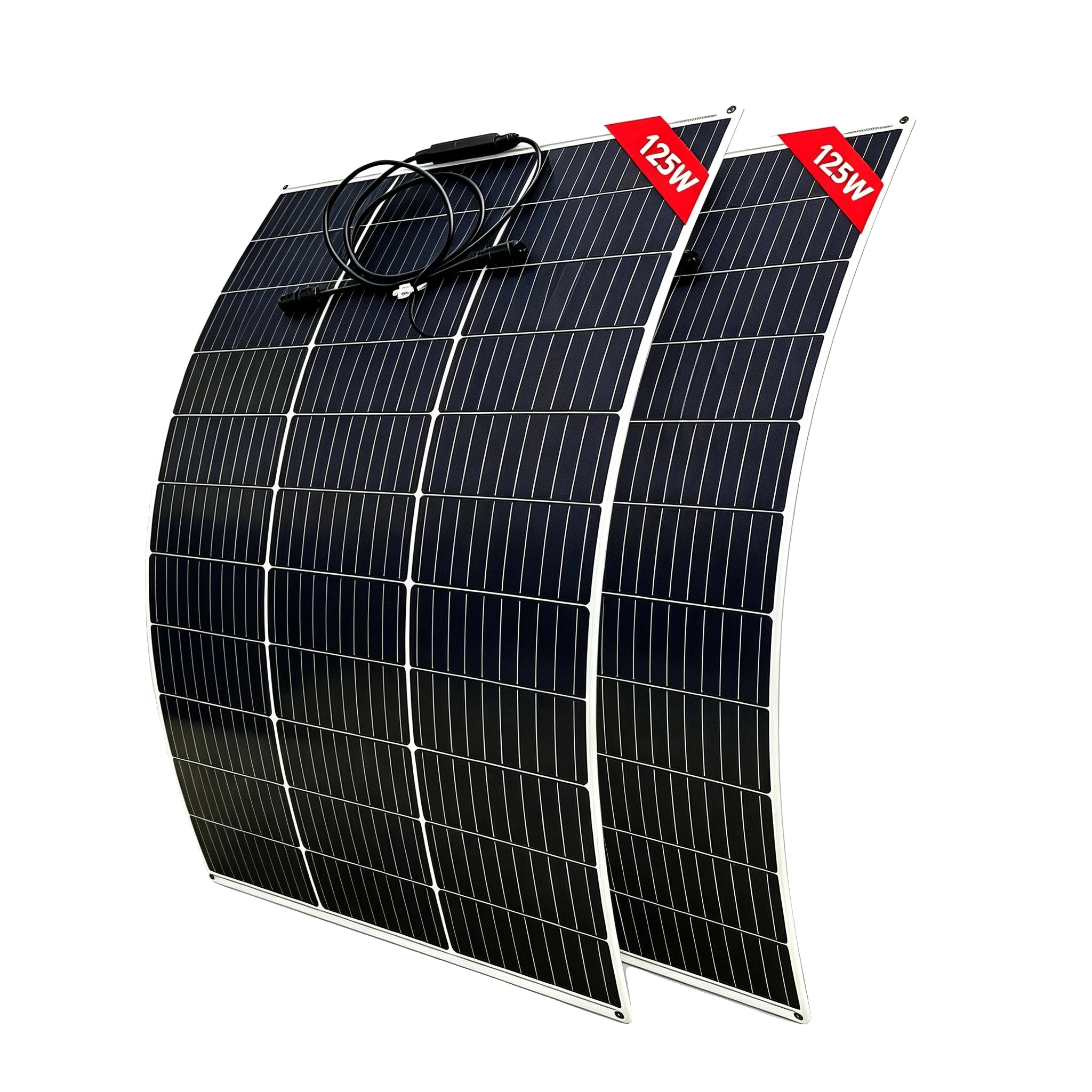 Solarpanel, Flexibles Design, Hohe Effizienz, 2 Stück 125w Panel