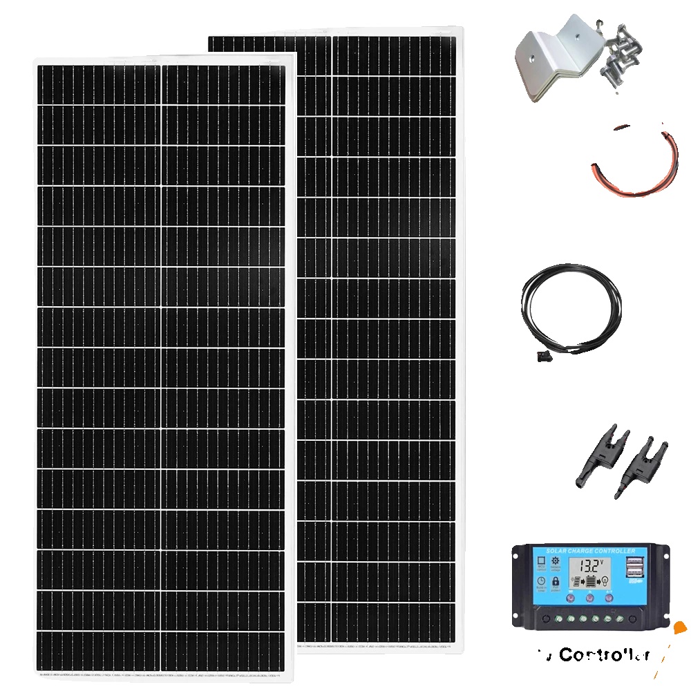 Solarpanel-kit, 20a Ladecontroller, Einschließlich Montageschienen, 200w Solarpanel-kit
